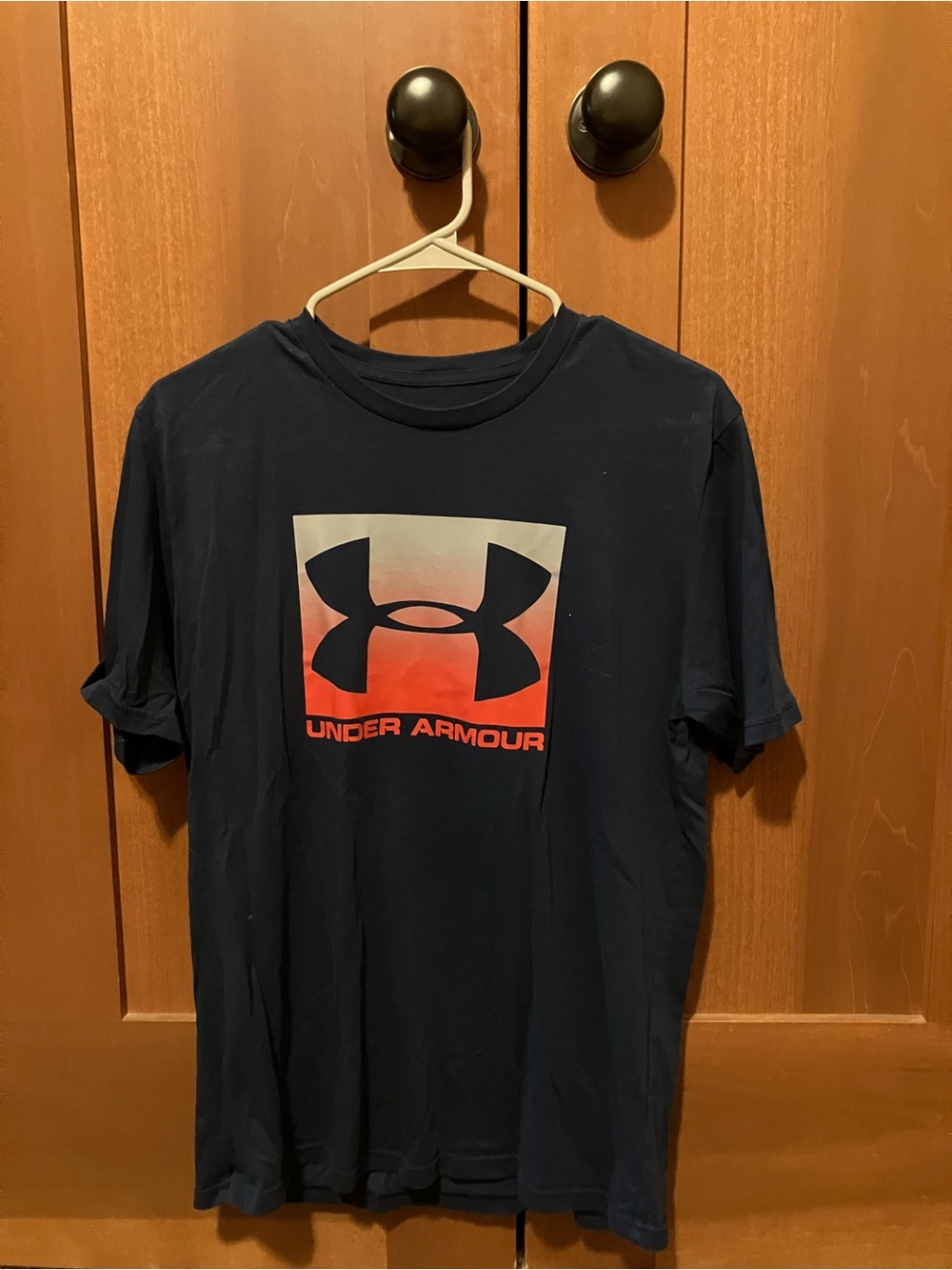 Under Armour Navy Short-Sleeve Logo Tee with Red Accent OBO